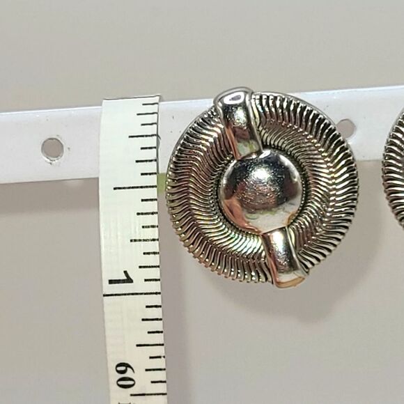 Anne Klein Silver Round Clip on Earrings - Picture 6 of 6